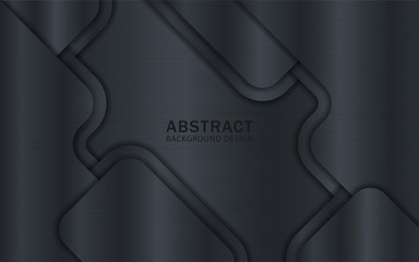 Abstract metal texture dark background with overlap layers design.