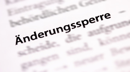 &Auml;nderungssperre Definition