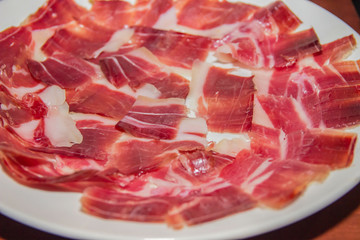 Obraz premium A delicious plate of Iberian ham.