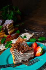 Delicious and creamy zebra cheesecake