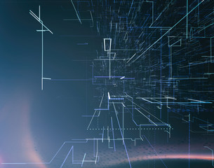 Abstract geometry surfaces, lines and points background, Used as digital wallpaper and technology background.