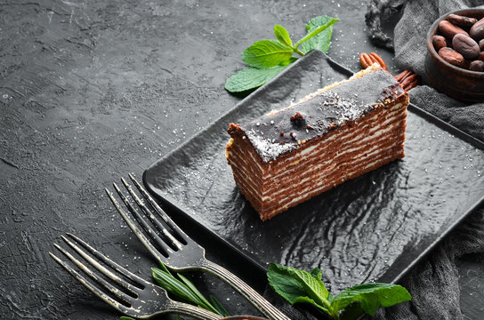 Sweet cake with chocolate Spartak.