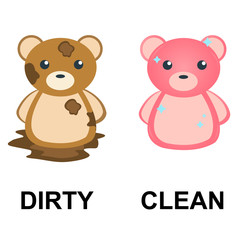 Dirty and Clean comparison kids vector illustration design	