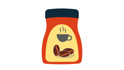 Disposable coffee cup icon with coffee beans logo