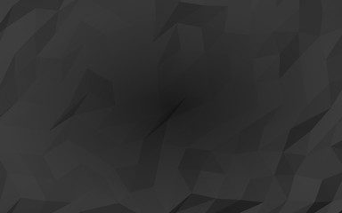 Obraz premium Black abstract background. Lowpoly backdrop. Gloomy crumpled paper. 3D illustration