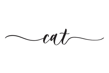 Cat. Concept inscription typography design logo.