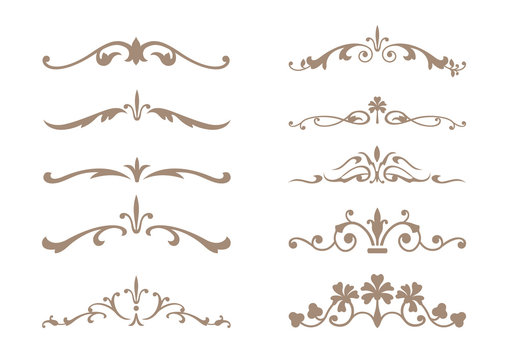 set of vintage floral design elements