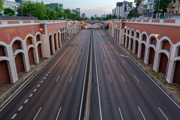Empty road in Madrid