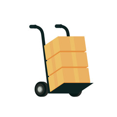 cart with boxes carton delivery service