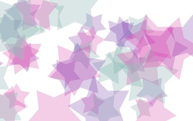 Multicolored translucent stars on a white background. Red tones. 3D illustration