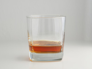 Close-up. Glass of Dominican rum.