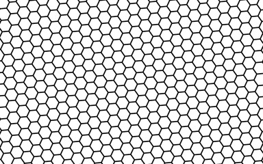 Black honeycomb on a white background. Perspective view on polygon look like honeycomb. Isometric geometry. 3D illustration