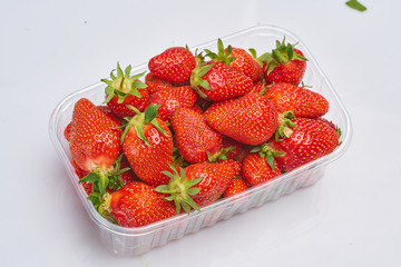 fresh strawberries in eco bio packaging
