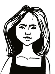 beautiful young woman portrait isolated on white