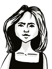 beautiful young woman portrait isolated on white