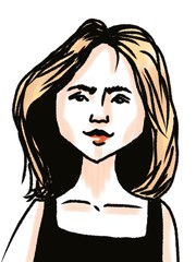 beautiful young woman portrait isolated on white