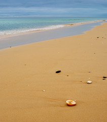Playa solitaria en un dia de tormentas