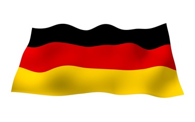 Flag of Germany. Wide format 3D illustration. State symbol of the Federal Republic of Germany. 3D rendering