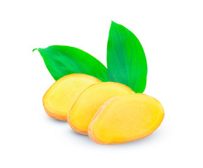Ginger slices isolated on a white background
