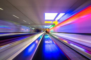 Blurred Motion Of Airport Terminal