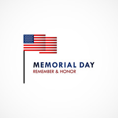 Memorial Day Vector Design Template Illustration. Remember and Honor Flat Design