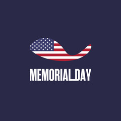 Memorial Day - Remember and Honor. Greeting Card with USA flag. 