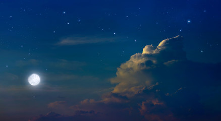 beautiful background, nightly sky with full moon