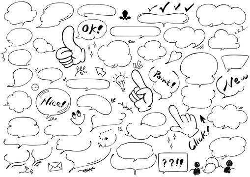 ベクター手書き吹き出し#4 ジェスチャー