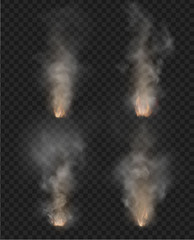 Obraz premium fog and smoke. fire isolated on transparent background