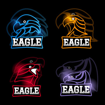 Eagle sport gaming logo Set vector badges emblem. vector Illustration