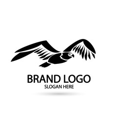 Black and White Falcon,eagle logo icon vector illustration design