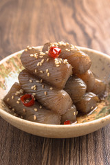 コンニャクのピリ辛炒め