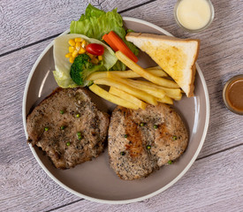 Pork, Beef, Salmon, T-bone, Sirloin, Steak Selections