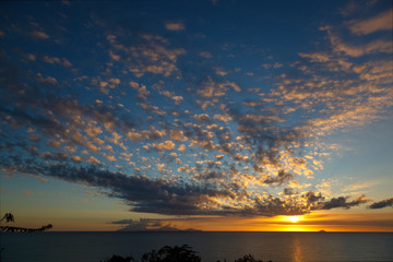 Caribbean Island Sunset With Beautiful Clouds, Antigua