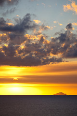Caribbean Sunset With Volcanic Ash Trail, Antigua