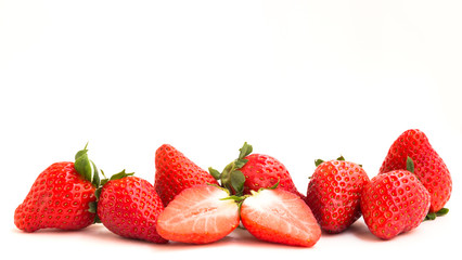 fresh appetizing strawberries on a white background