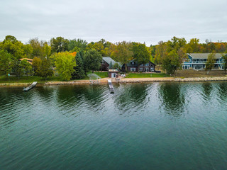 Lake Reflection from Drone, Minnesota