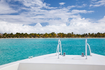 Boat And Island In The Caribbean Sea, Antigua