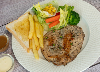Pork, Beef, Salmon, T-bone, Sirloin, Steak Selections