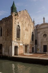 Church of the Abbey of Misericordia (abbazia de la Misericordia )in Venice, ancient deconsecrated  church
