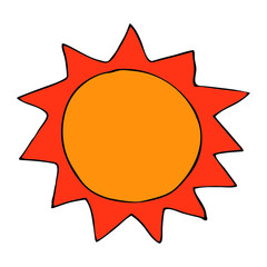 Planet. Handdrawn doodle vector icon. Space sky travelling symbol. Naive style.  Isolated on white background.
