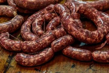 Homemade sausages, traditional cuisine, Argentina