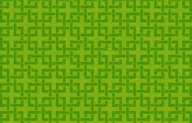 緑色の和紙と和柄：角繋ぎ