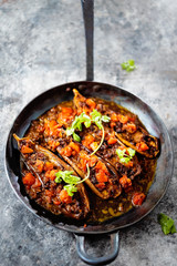 rustic traditional turkish stuff eggplant karniyarik