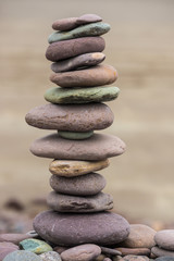 Fototapeta na wymiar Stack of Zen rocks on the beach
