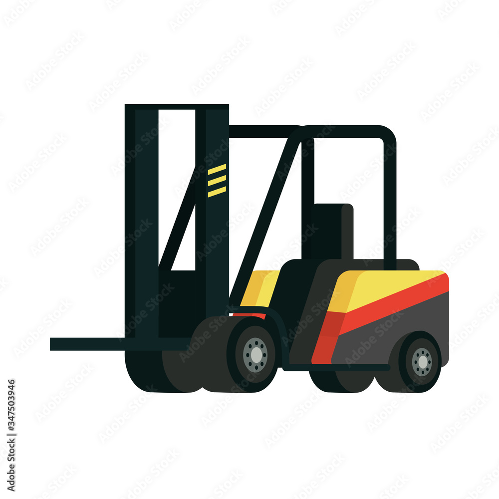 Sticker forklift cart delivery service icon