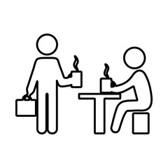 Business office coffee break icon in flat style.