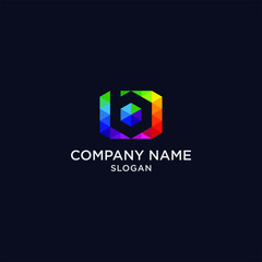 Business corporate letter B logo graphic. Colorful letter B for technology logo vector illustration