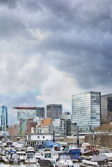 Blick auf den Medienhafen in D&uuml;sseldorf 