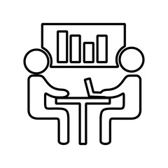 Business presentation icon. Report, sales analysis sign.